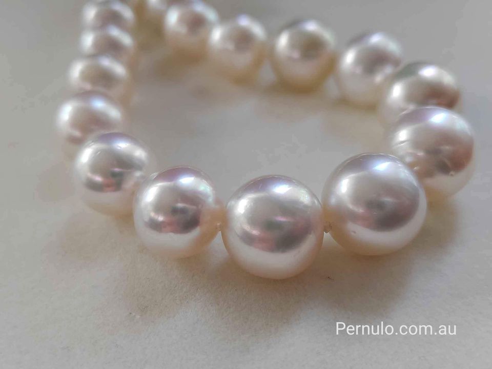 11-14mm Genuine south sea white pearls classic necklace