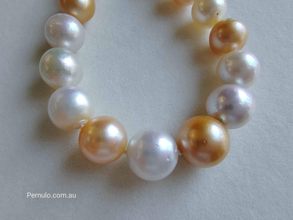 9-14mm Genuine south sea pearls classic graduate necklace