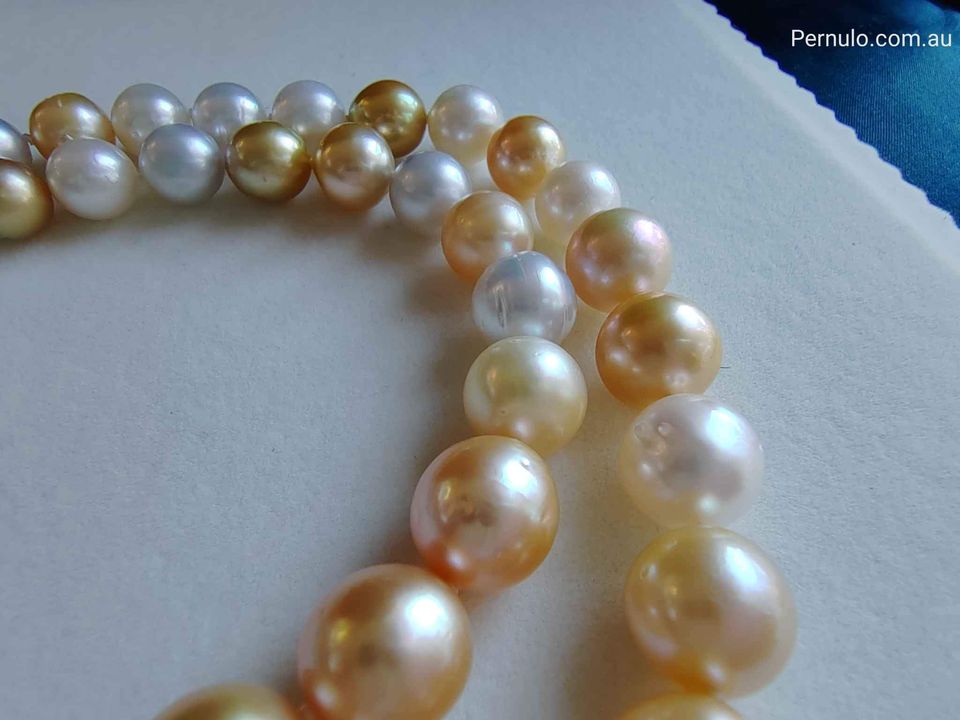 9-14mm Genuine south sea pearls classic graduate necklace