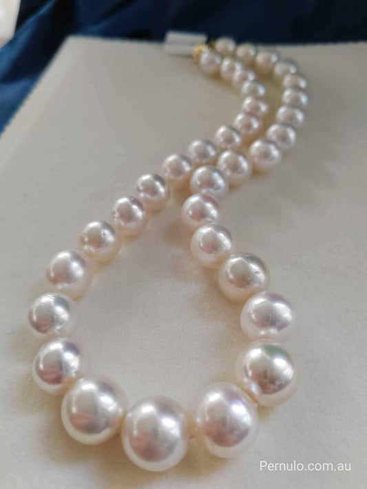 11-14mm Genuine south sea white pearls classic necklace