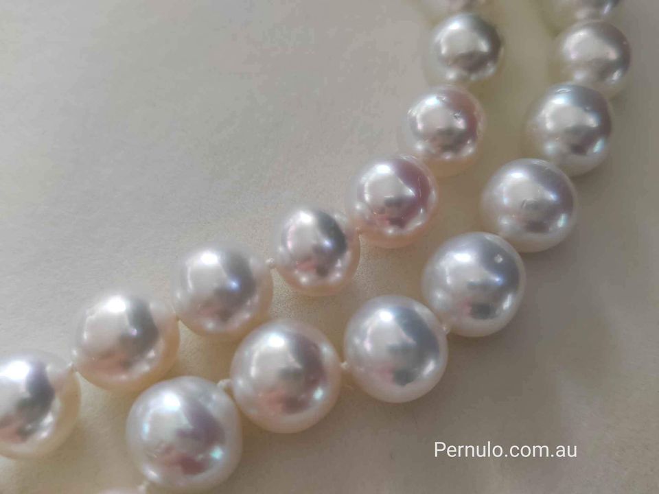 11-14mm Genuine south sea white pearls classic necklace