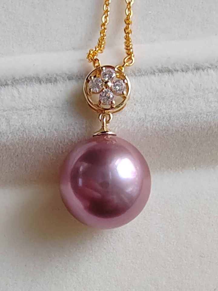 'Uva' 14k gold pendant genuine freshwater pearl 11.8mm