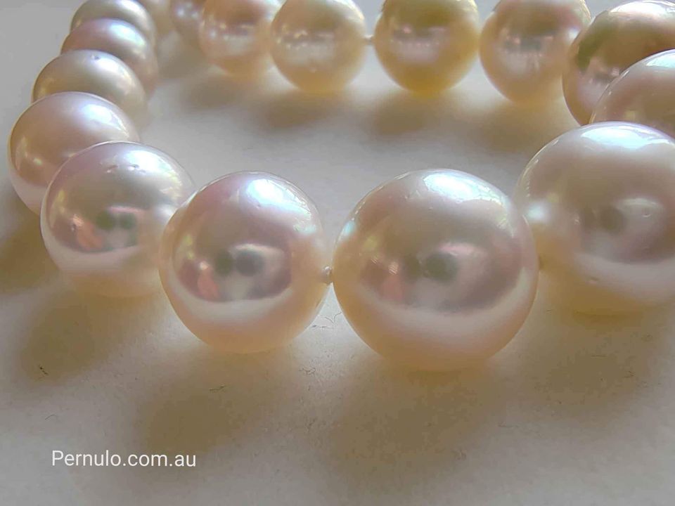 11-14mm Genuine south sea white pearls classic necklace