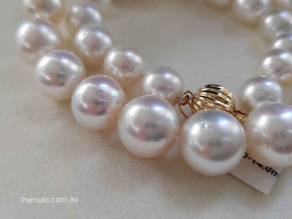 11-14mm Genuine south sea white pearls classic necklace