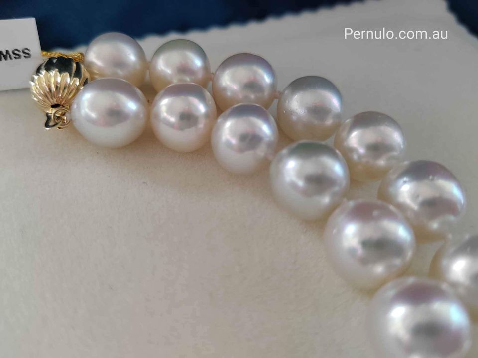 11-14mm Genuine south sea white pearls classic necklace