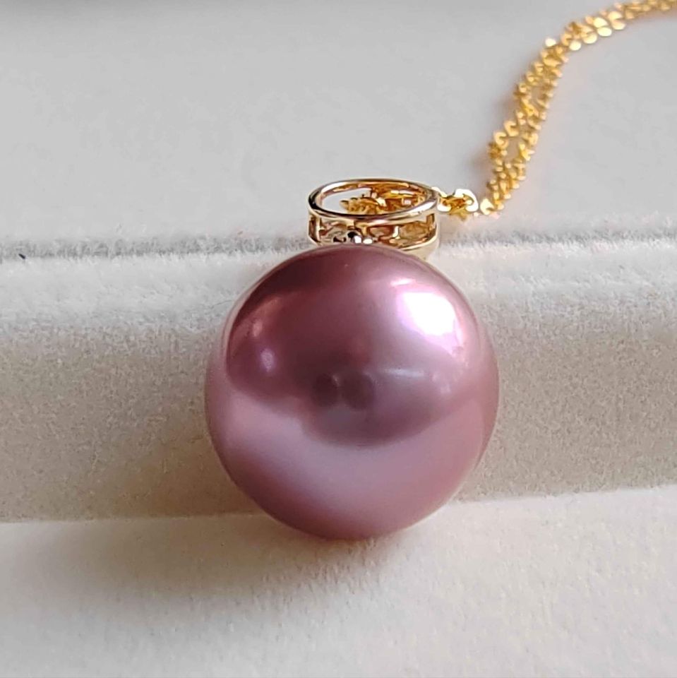 'Uva' 14k gold pendant genuine freshwater pearl 11.8mm