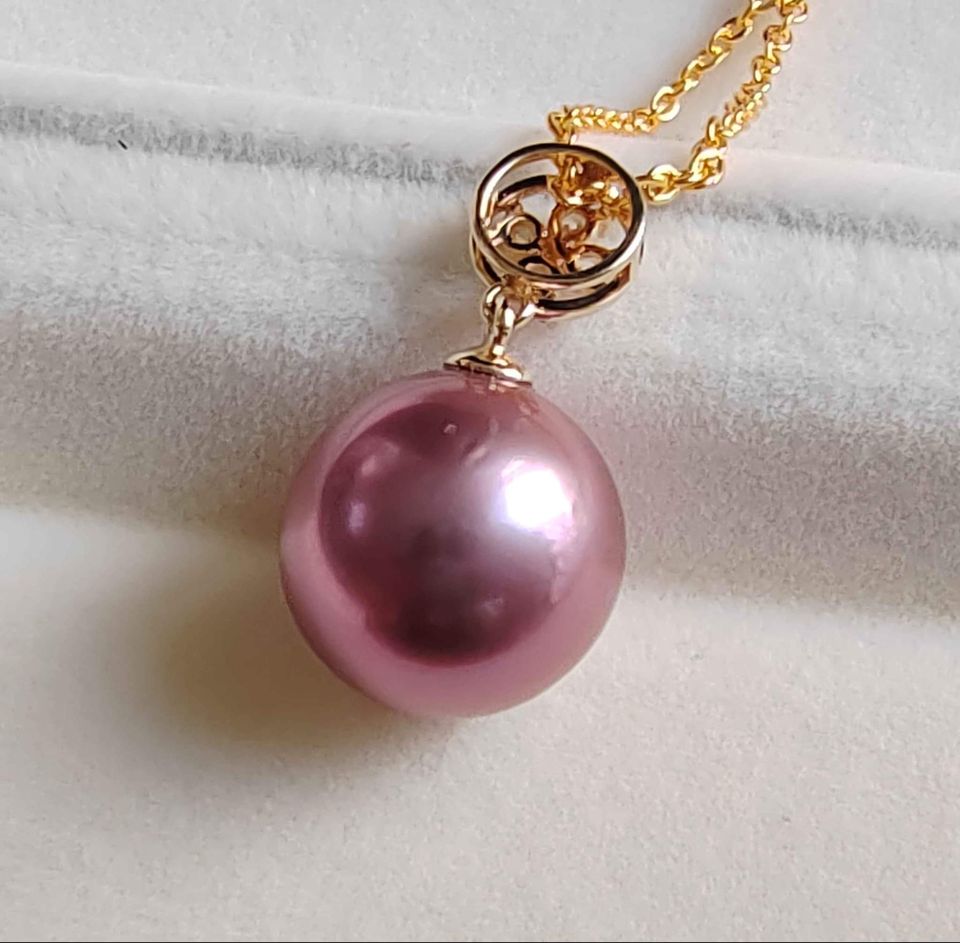 'Uva' 14k gold pendant genuine freshwater pearl 11.8mm