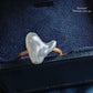 'L'amour Vrai' 18k gold ring genuine south sea white Keshi pearl 12.5x11.8mm