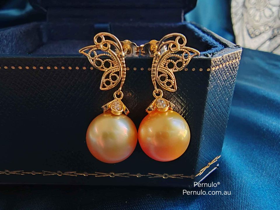 Pearl 18k online gold earrings