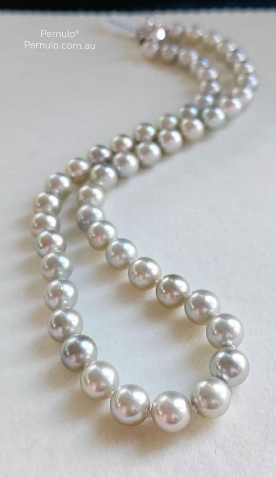 8-8.5mm Genuine Japanese akoya round pearls classic necklace