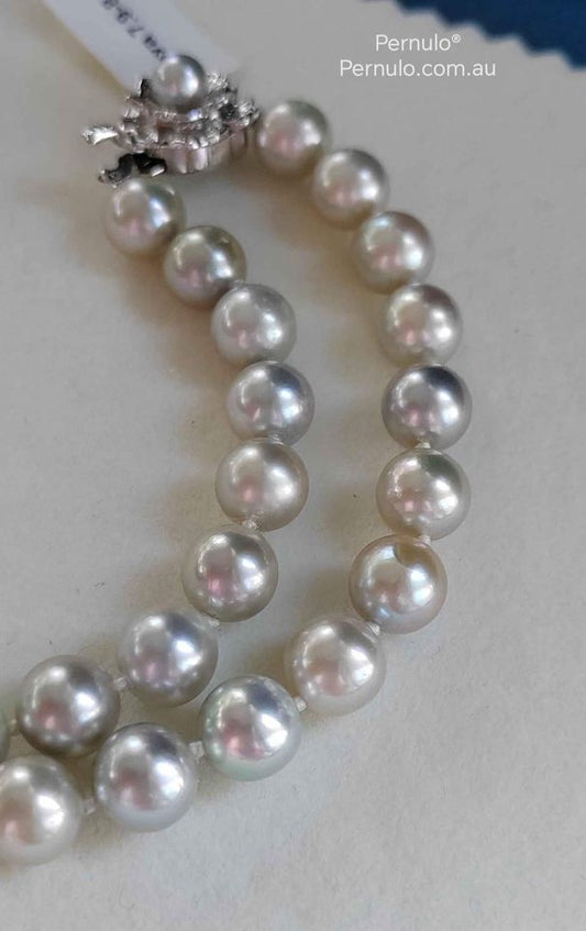 8-8.5mm Genuine Japanese akoya round pearls classic necklace