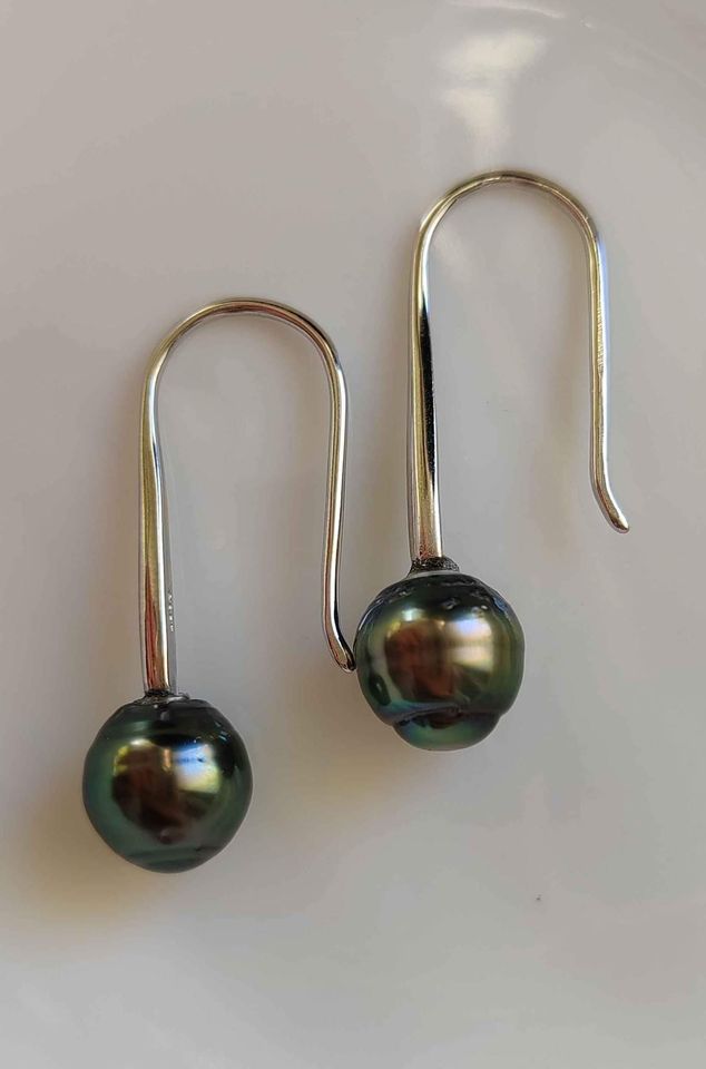 'Ally' earrings genuine tahitian south sea pearls 8.7mm