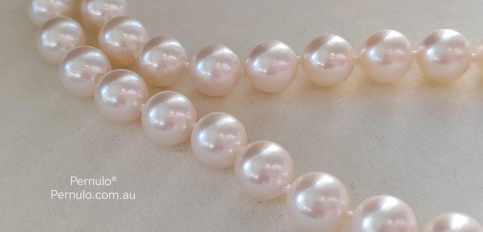 8.5-9mm Genuine Japanese akoya round pearls classic 14k gold necklace