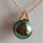 'Pistachio' 18k gold pendant genuine tahitian south sea pearl 11.1mm