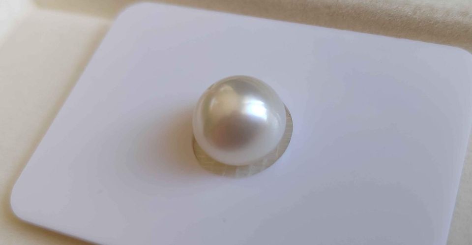 10.6mm Genuine south sea white pearl button loose pearl