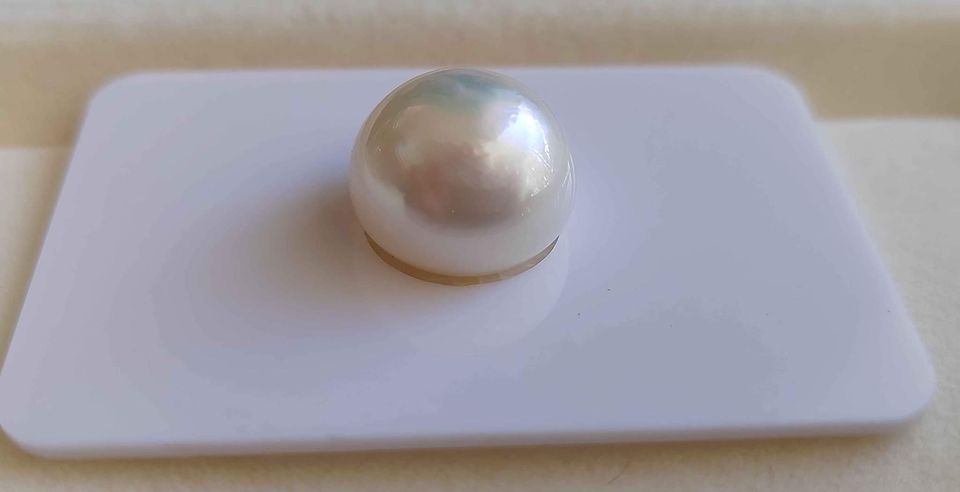 13.7mm Genuine south sea white pearl button loose pearl