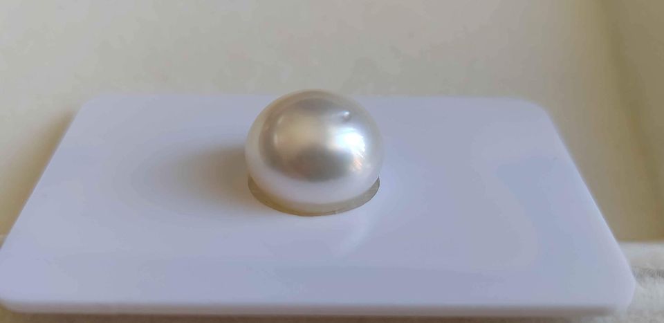 12.4mm Genuine south sea white pearl button loose pearl