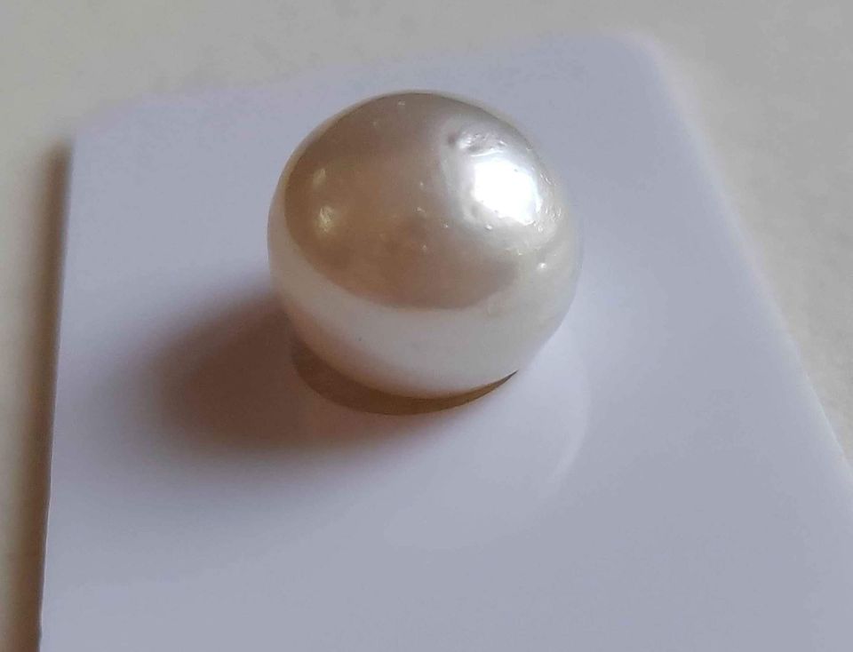 14.6mm Genuine south sea white pearl semibaroque loose