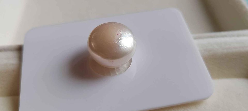 13.1mm Genuine south sea white pearl semiround loose pearl