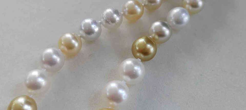 8-10.3mm Genuine south sea pearls classic 14k gold necklace