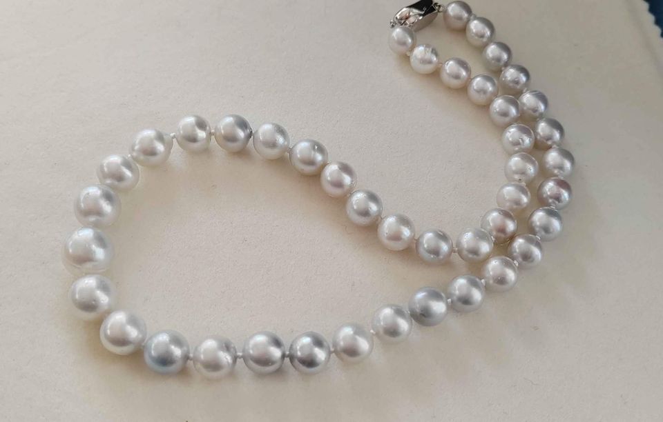 8.1-11.6mm Genuine south sea white pearls classic necklace