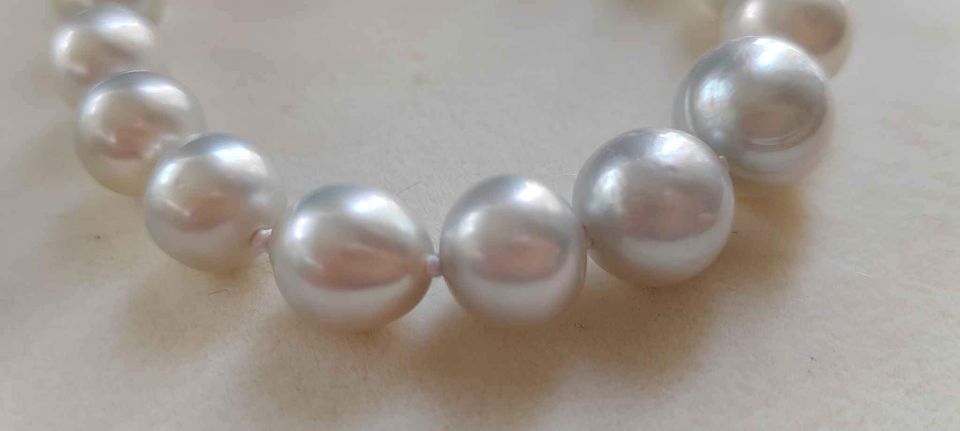 8.1-11.6mm Genuine south sea white pearls classic necklace