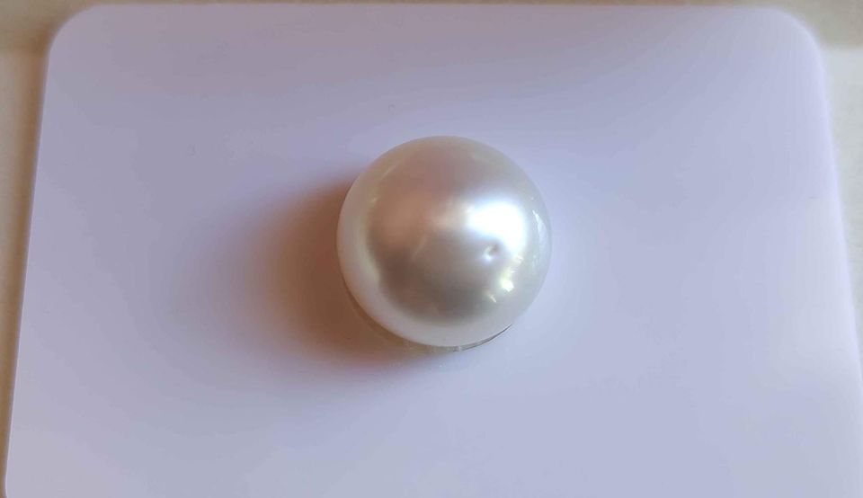 12.4mm Genuine south sea white pearl button loose pearl