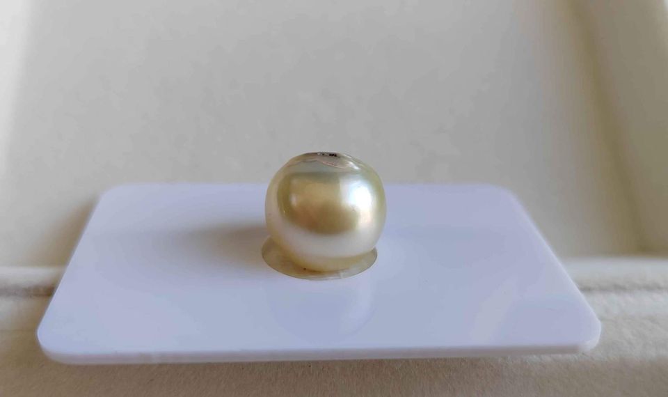 12.5mm Genuine golden south sea pearl semibaroque loose pearl