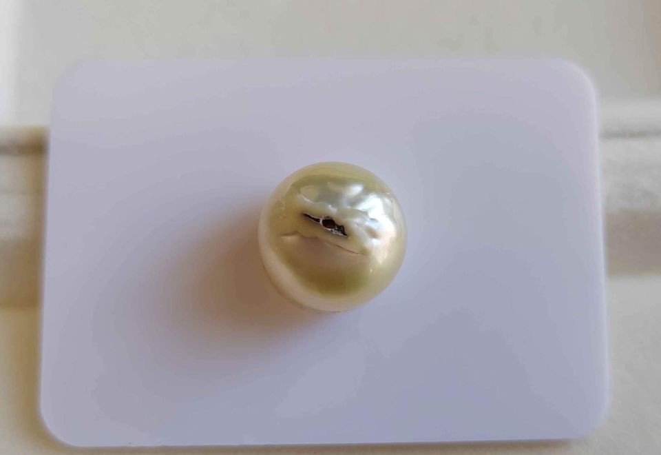 12.5mm Genuine golden south sea pearl semibaroque loose pearl