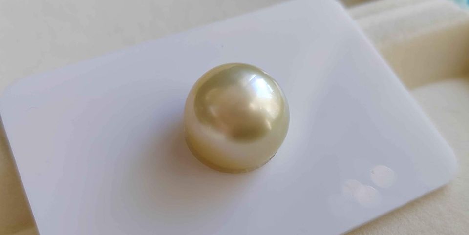 12.5mm Genuine golden south sea pearl semibaroque loose pearl