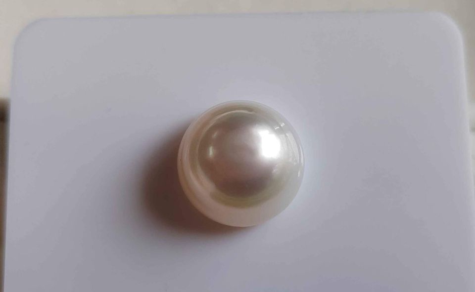 13.1mm Genuine south sea white pearl semiround loose pearl