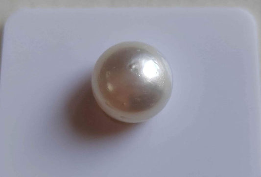 14.6mm Genuine south sea white pearl semibaroque loose