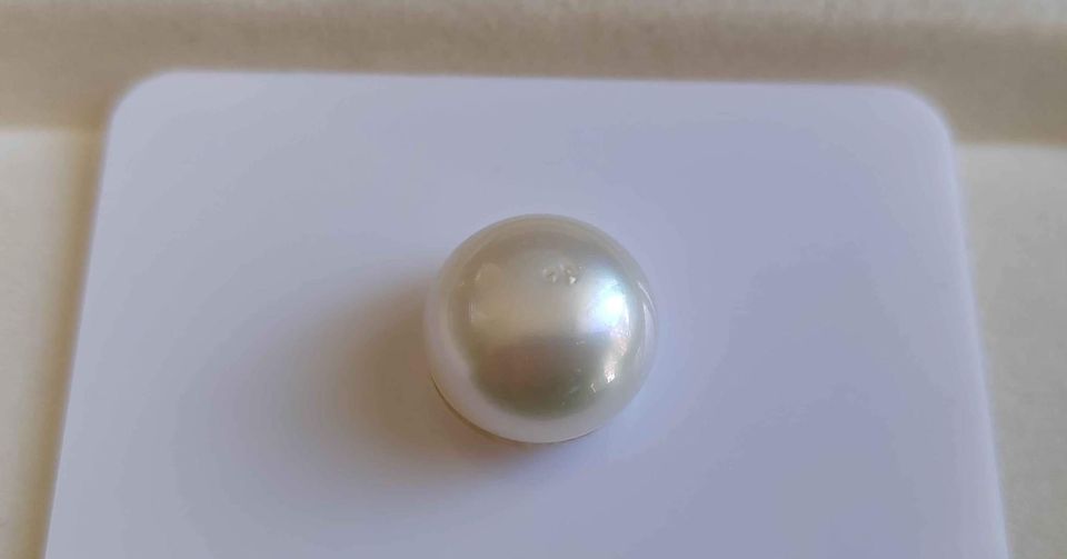 12.4mm Genuine south sea white pearl button loose pearl