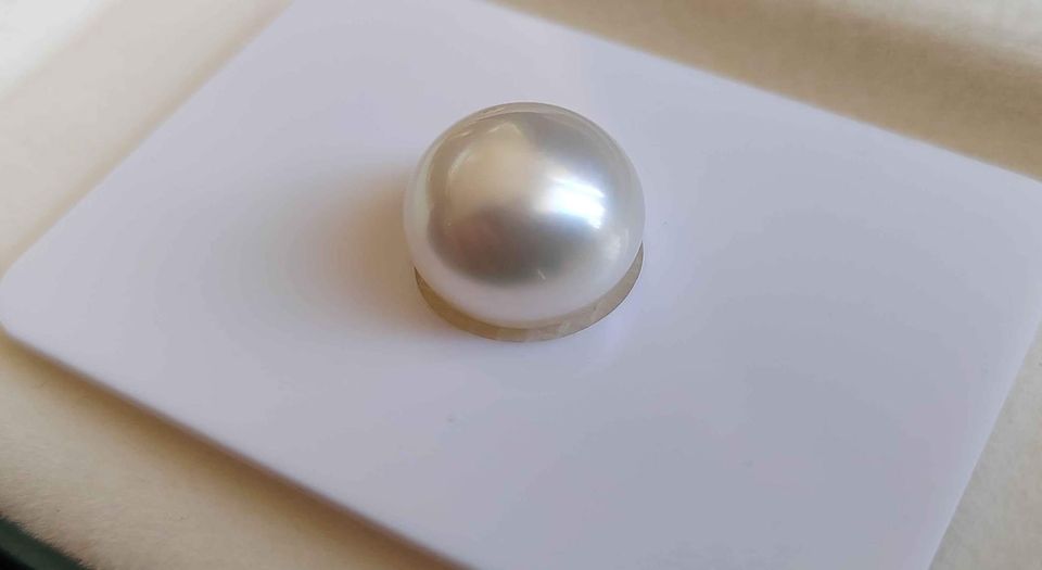 12.4mm Genuine south sea white pearl button loose pearl