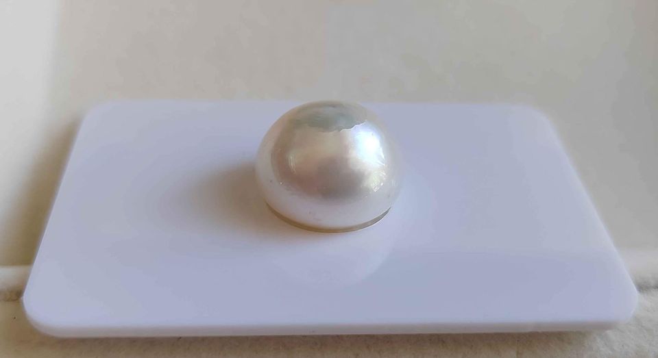 13.7mm Genuine south sea white pearl button loose pearl