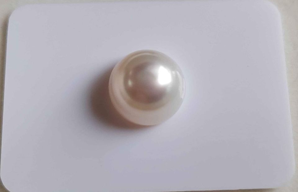 13.1mm Genuine south sea white pearl semiround loose pearl