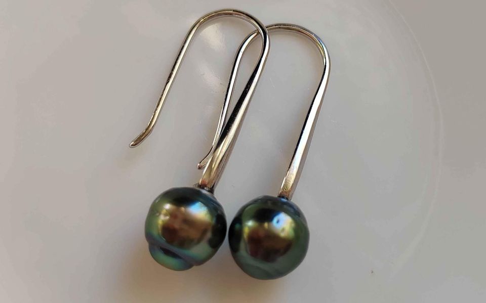 'Ally' earrings genuine tahitian south sea pearls 8.7mm