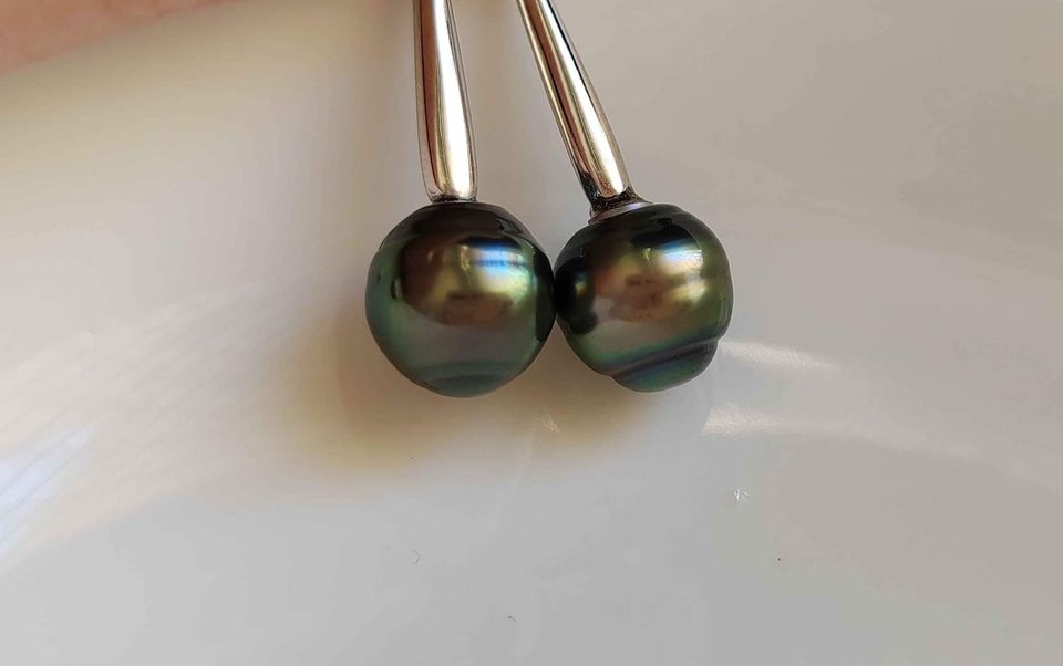 'Ally' earrings genuine tahitian south sea pearls 8.7mm