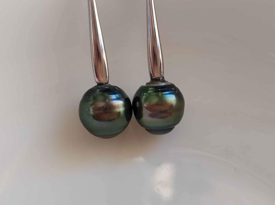 'Ally' earrings genuine tahitian south sea pearls 8.7mm