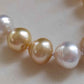 9.1-11.6mm Genuine south sea pearls classic necklace 14k white gold