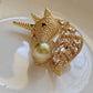 'Unicorn' brooch genuine golden south sea pearl 9.9mm