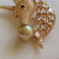 'Unicorn' brooch genuine golden south sea pearl 9.9mm