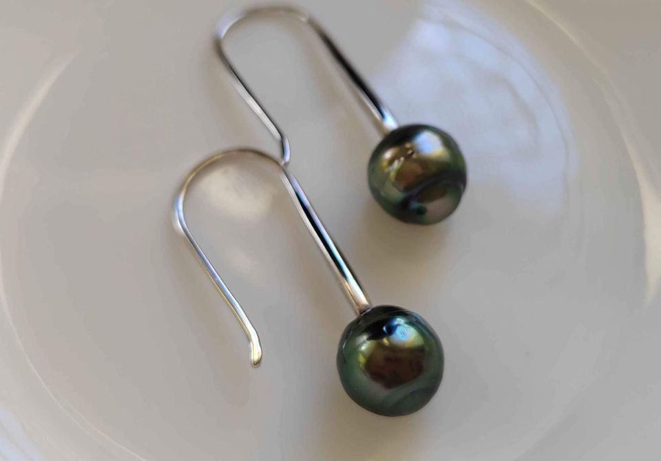 'Ally' earrings genuine tahitian south sea pearls 8.7mm