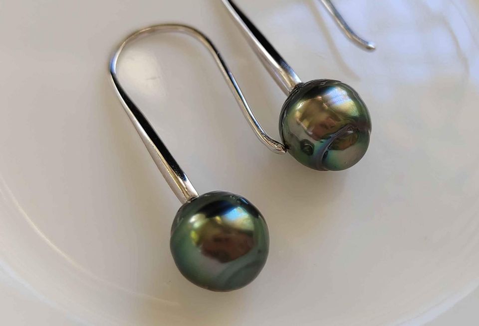 'Ally' earrings genuine tahitian south sea pearls 8.7mm