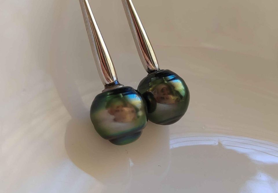 'Ally' earrings genuine tahitian south sea pearls 8.7mm