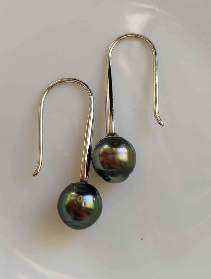 'Ally' earrings genuine tahitian south sea pearls 8.7mm