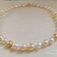 8-10.3mm Genuine south sea white and golden pearls classic necklace