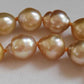 10-12.2mm Genuine golden south sea baroque pearls necklace 48cm