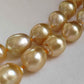 10.2-13mm Genuine golden south sea baroque pearls 14k gold necklace 50cm