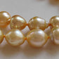 10-12.2mm Genuine golden south sea baroque pearls necklace 48cm